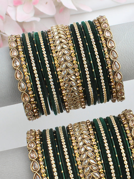 Anushri Bangle Set / Stack-Green 