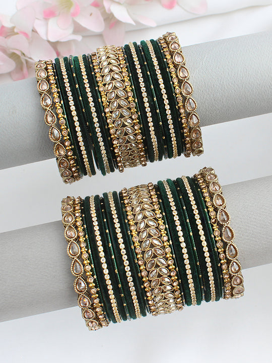Anushri Bangle Set / Stack-Green 