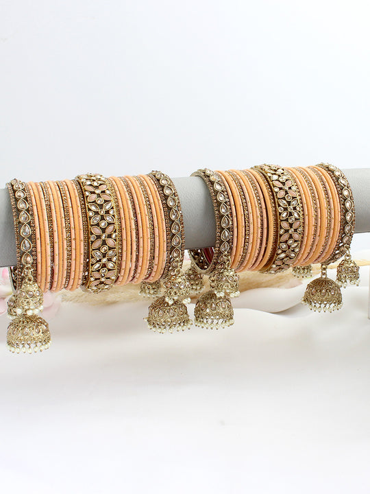 Shairy Bangle Set / Stack -Peach 