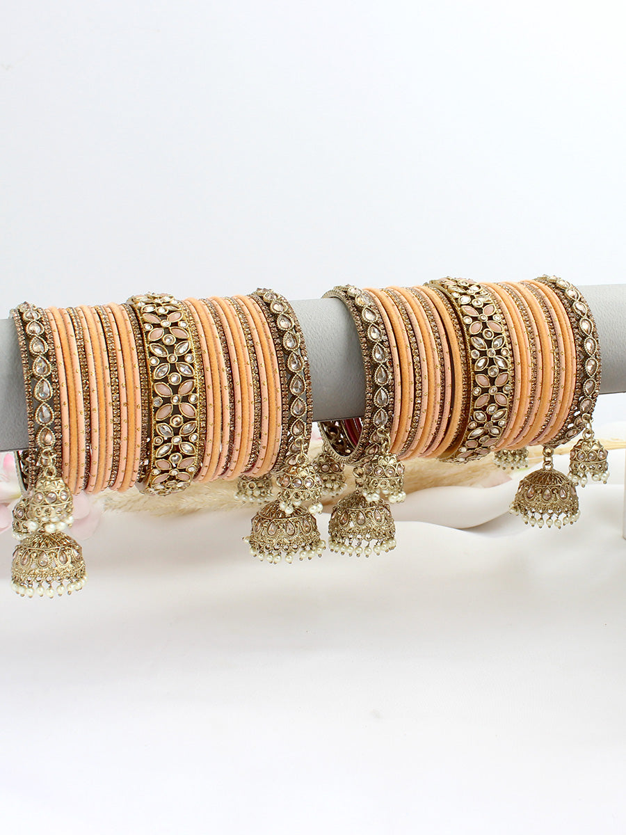 Shairy Bangle Set / Stack -Peach 