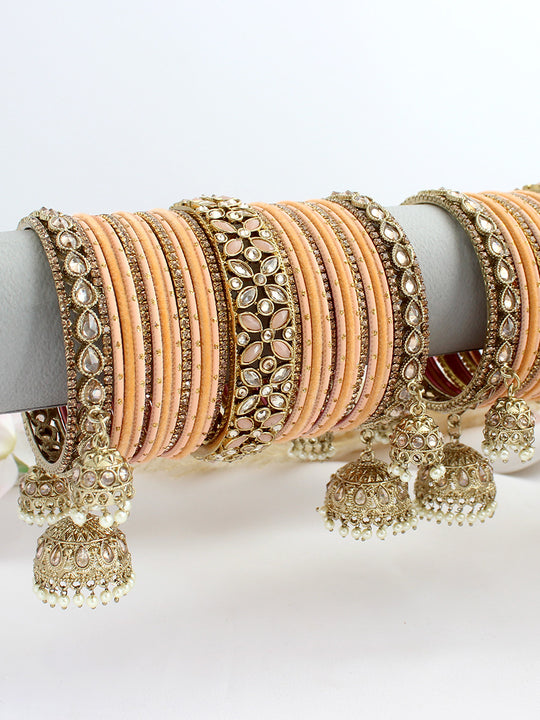 Shairy Bangle Set / Stack -Peach 