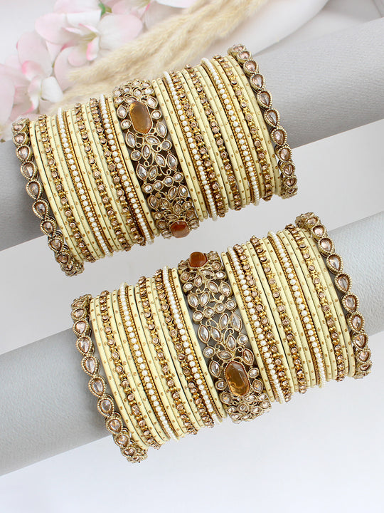 Anaya Bangle Set / Stack-Ivory 