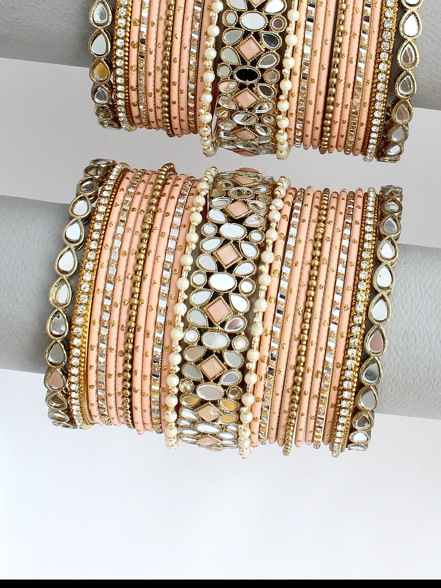 Heena Bangle Set / Stack
-peach