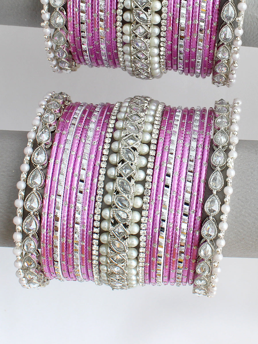 Noori Bangle Set / Stack-Pink