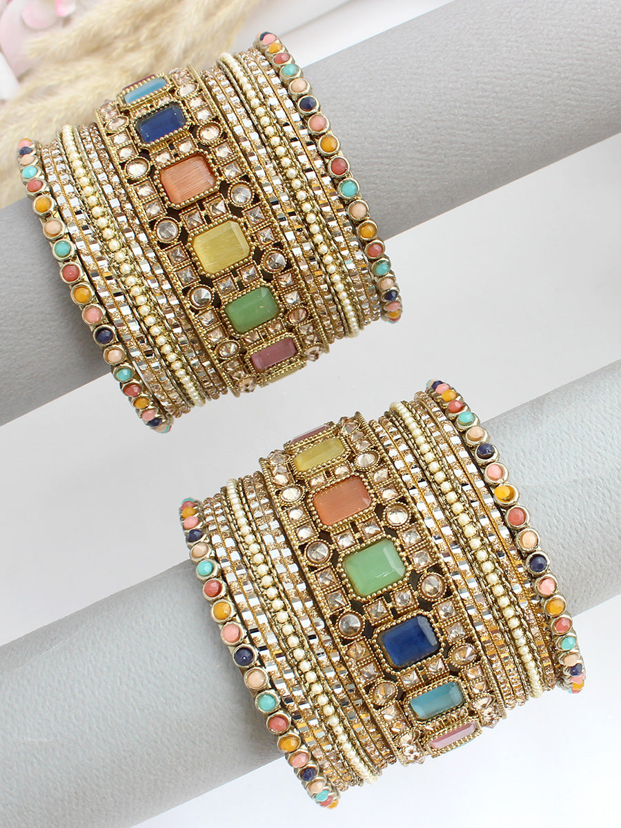 Sumona Bangle Set / Stack-Multicolor 