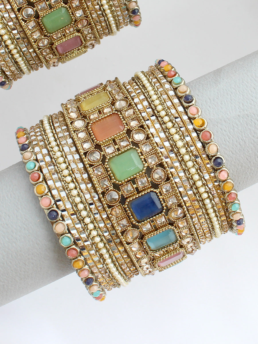 Sumona Bangle Set / Stack-Multicolor 