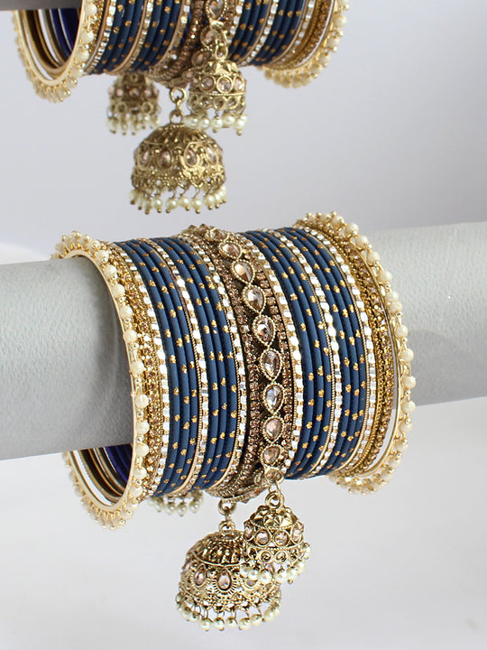 Harika Bangle Set / Stack-Blue