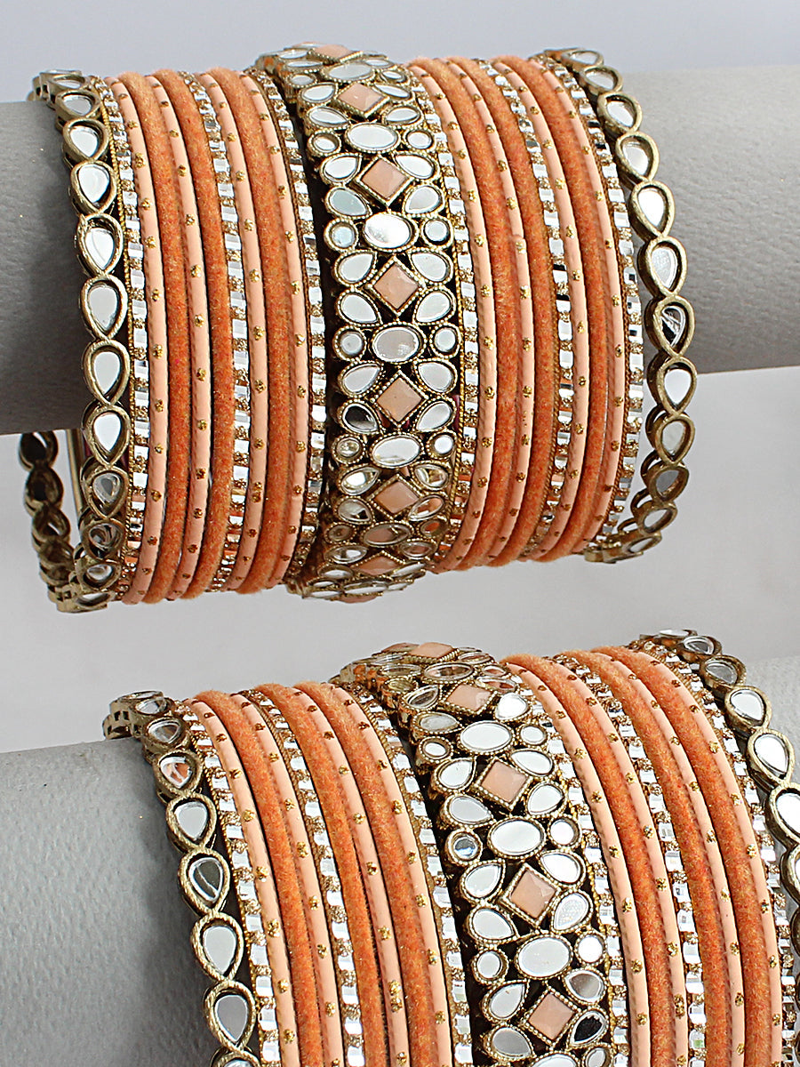 Pranita Bangle Set / Stack-Peach