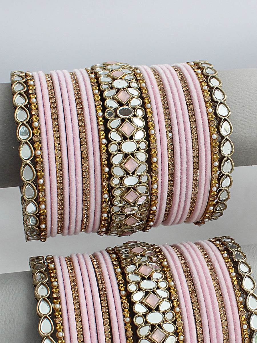 Shivnya Bangle Set / Stack-Pastel pink