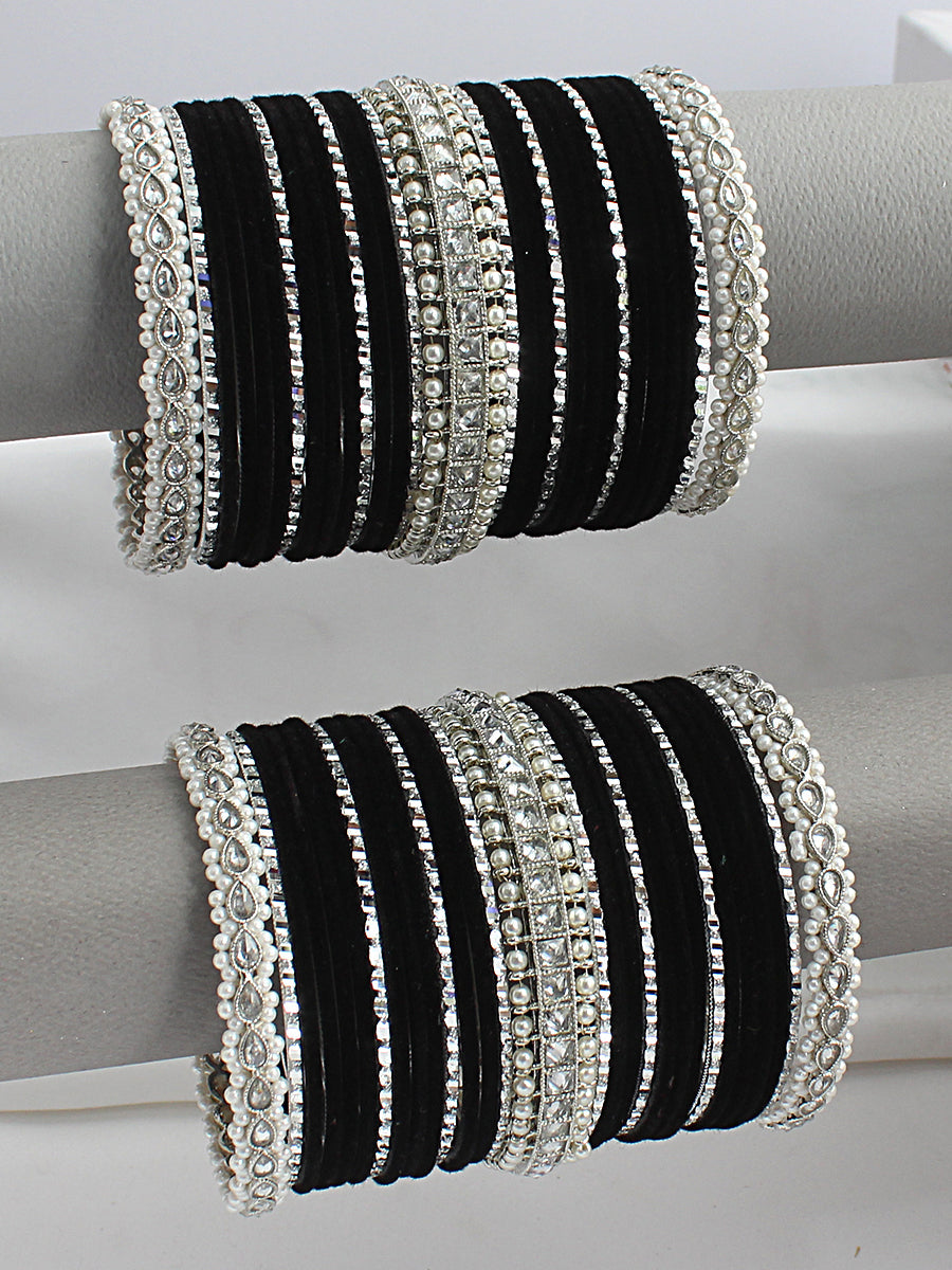Sophia Bangle Set / Stack-Black