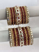 Itisha Bangle Set / Stack-maroon