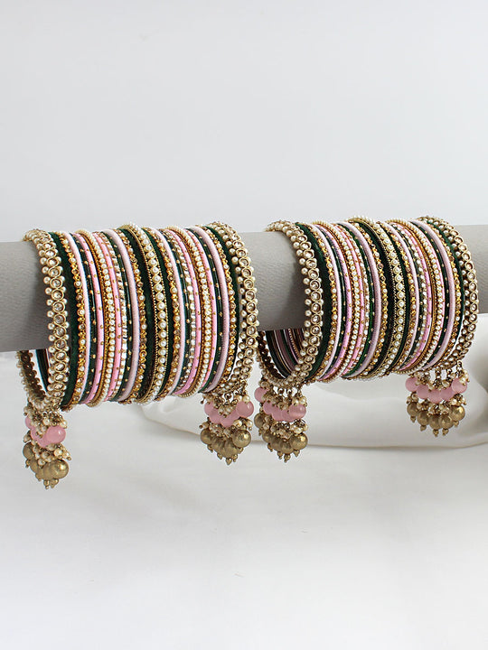 Dhanvi Bangle Set / Stack-Pastel Pink
