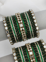 Mrinali Bangle Set / Stack-Green
