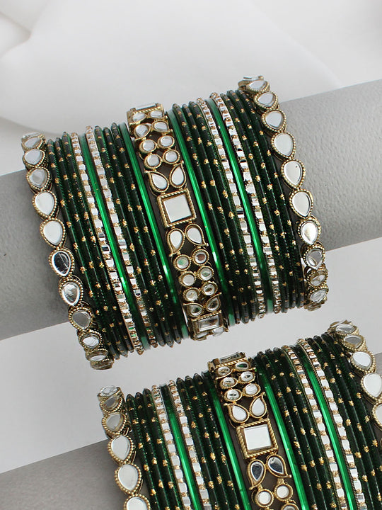 Mrinali Bangle Set / Stack-Green