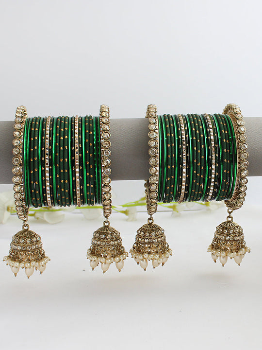Ivanka Bangle Set / Stack-Green