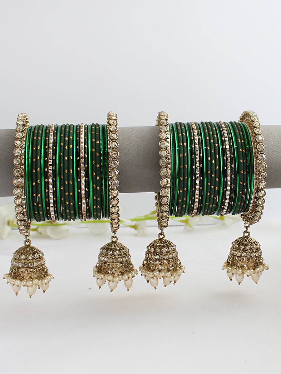 Ivanka Bangle Set / Stack-Green