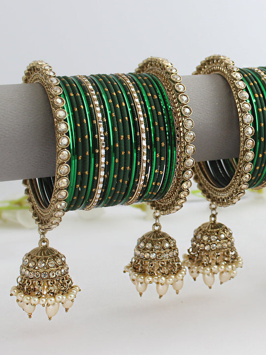Ivanka Bangle Set / Stack-Green
