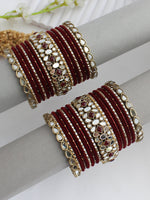Urjita Bangle Set / Stack-maroon