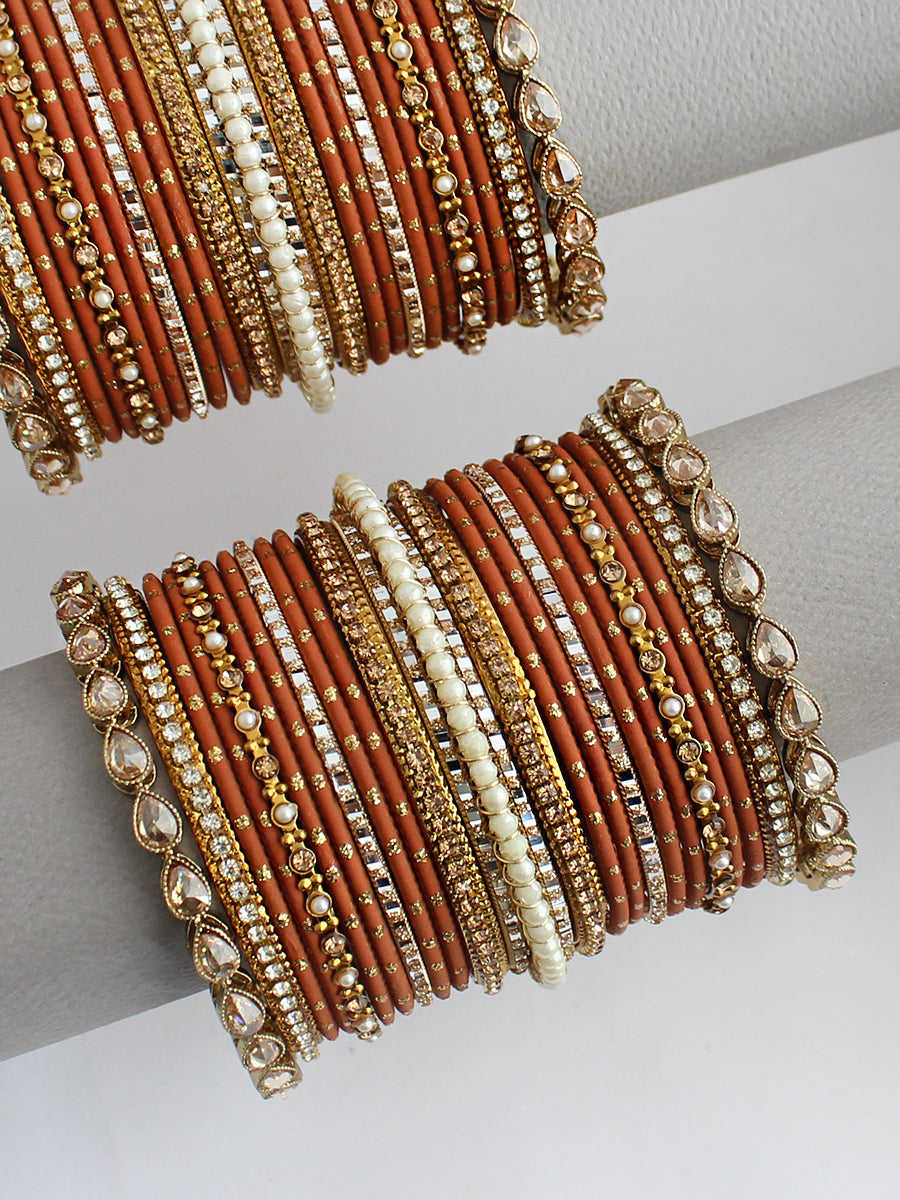 Dhara Bangle Set / Stack-Brown