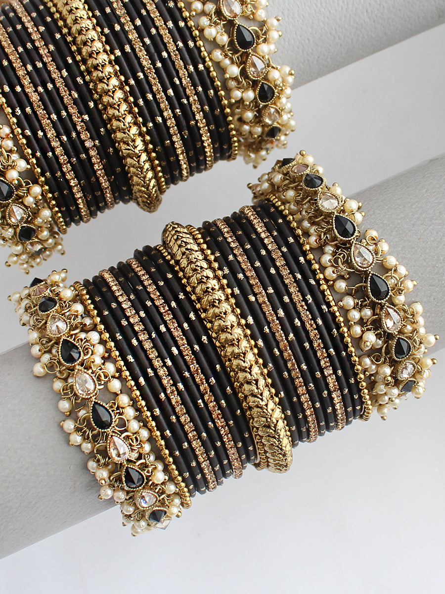 Ermina Bangle Set / Stack-Black