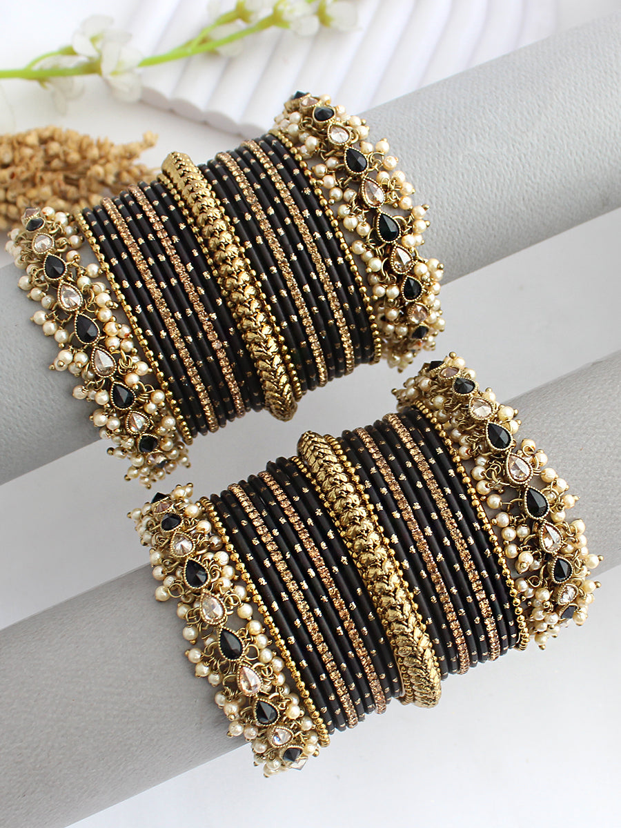Ermina Bangle Set / Stack-Black