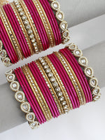 Kaynat Bangle Set / Stack-Hot Pink
