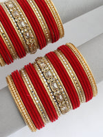 Shabina Bangle Set / Stack-Red