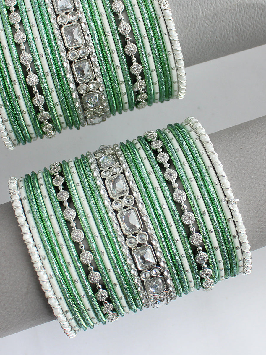 Kritya Bangle Set / Stack-Mint Green