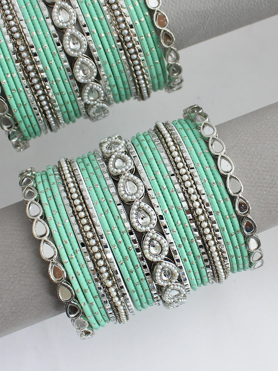 Nigaar Bangle Set / Stack-Mint Green