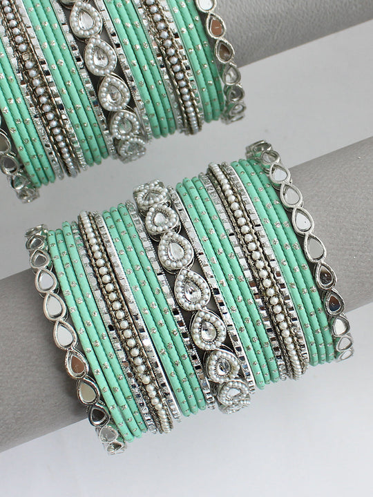 Nigaar Bangle Set / Stack-Mint Green