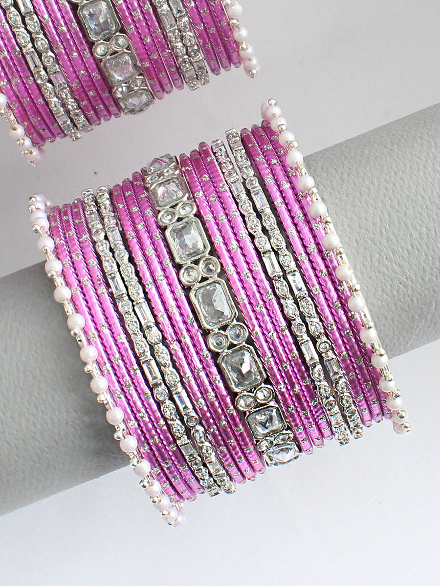 Suzain Bangle Set / Stack-Pink