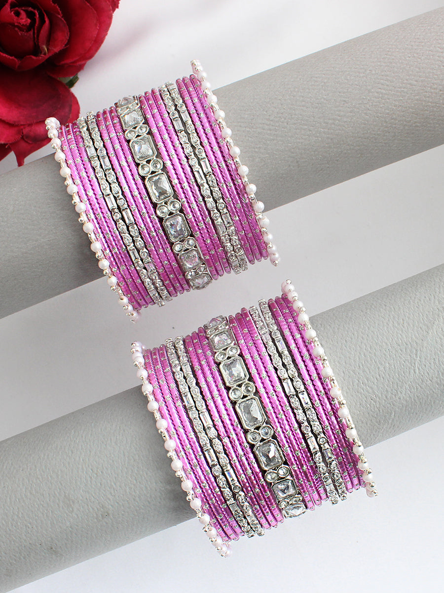 Suzain Bangle Set / Stack-Pink