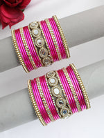 Ashmika Bangle Set / Stack-Hot Pink