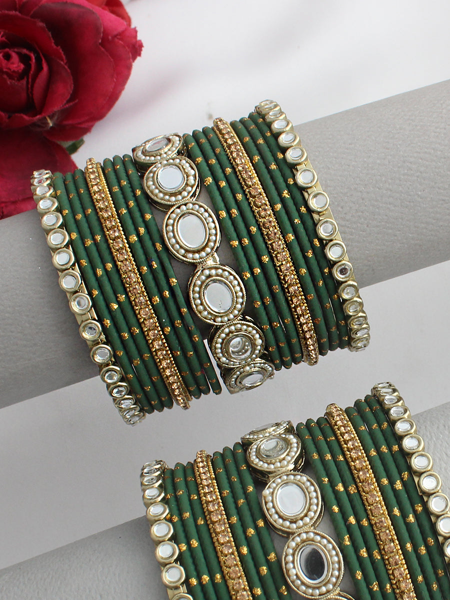 Lekha Bangle Set / Stack-Green