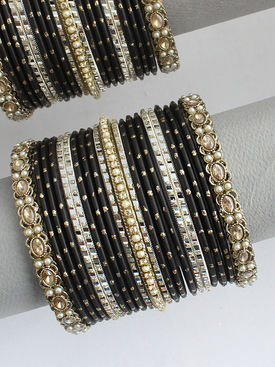 Tania Bangle Set / Stack-Black