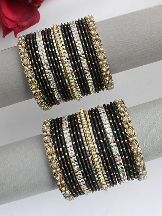 Tania Bangle Set / Stack-Black