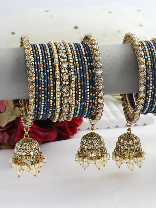 Harika Bangle Set / Stack-Blue