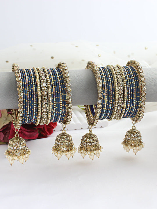 Harika Bangle Set / Stack-Blue