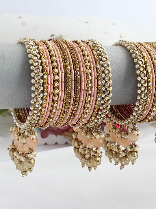 Shampa Bangle Set / Stack-Peach
