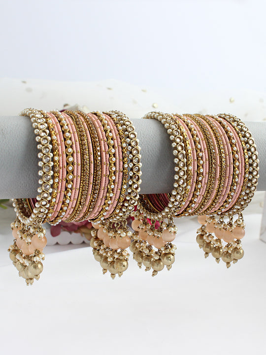 Shampa Bangle Set / Stack-Peach