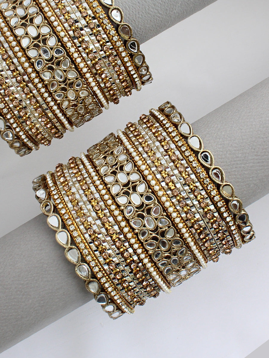 Dishani Bangle Set / Stack-Antique Gold