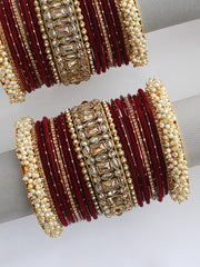 Ushani Bangle Set / Stack-Maroon