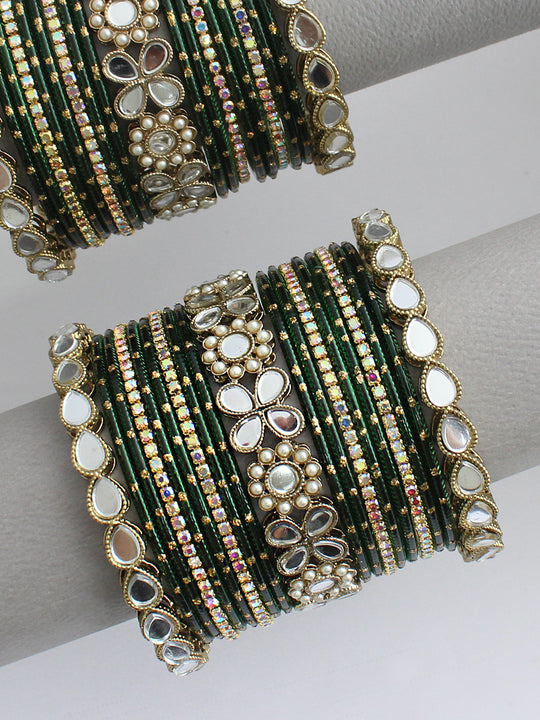 Anvita Bangle Set / Stack-Green