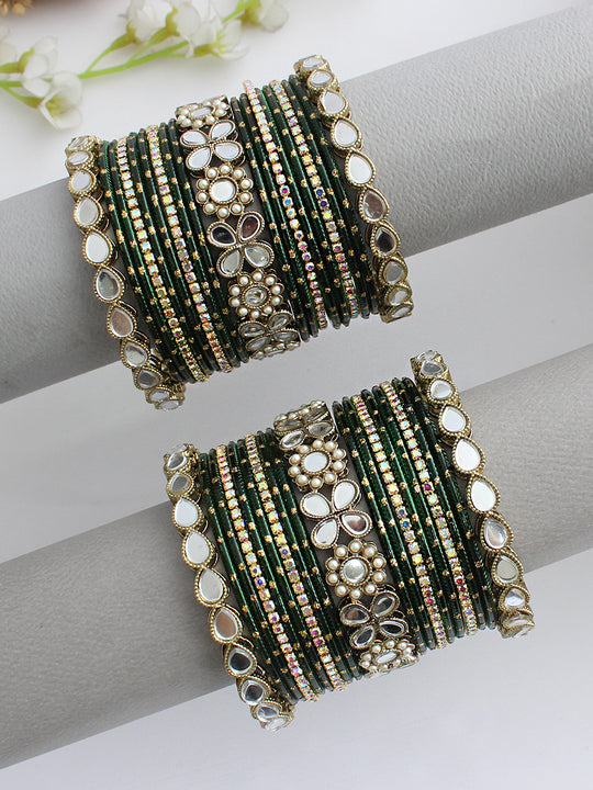 Anvita Bangle Set / Stack-Green