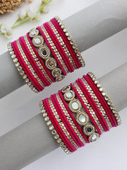 Tanvi Bangle Set / Stack-Hot Pink
