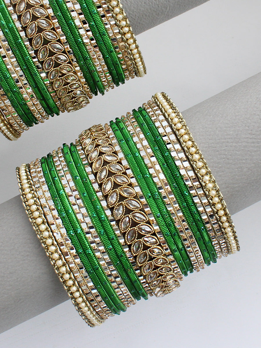 Amaira Bangle Set / Stack-Green