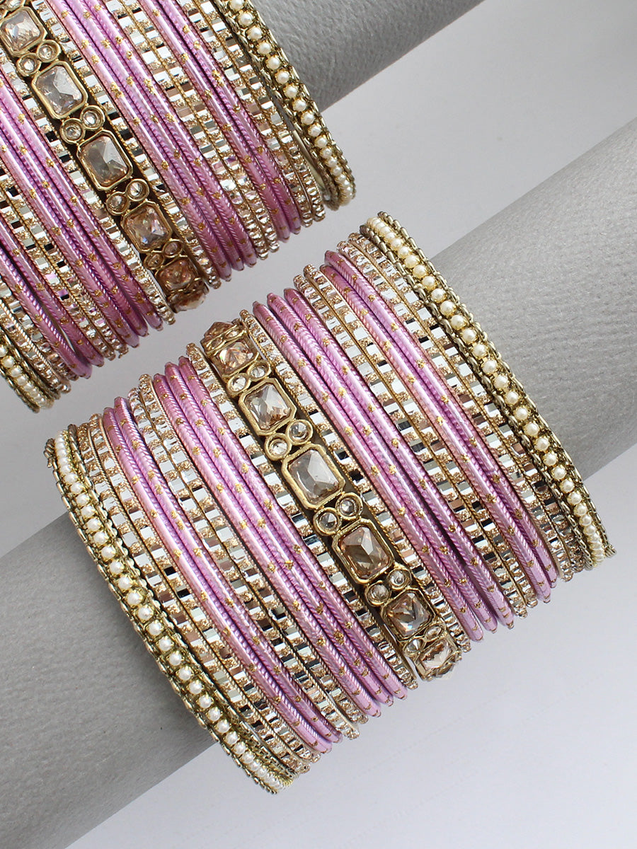 Samisha Bangle Set / Stack-Pink
