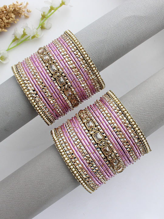 Samisha Bangle Set / Stack-Pink
