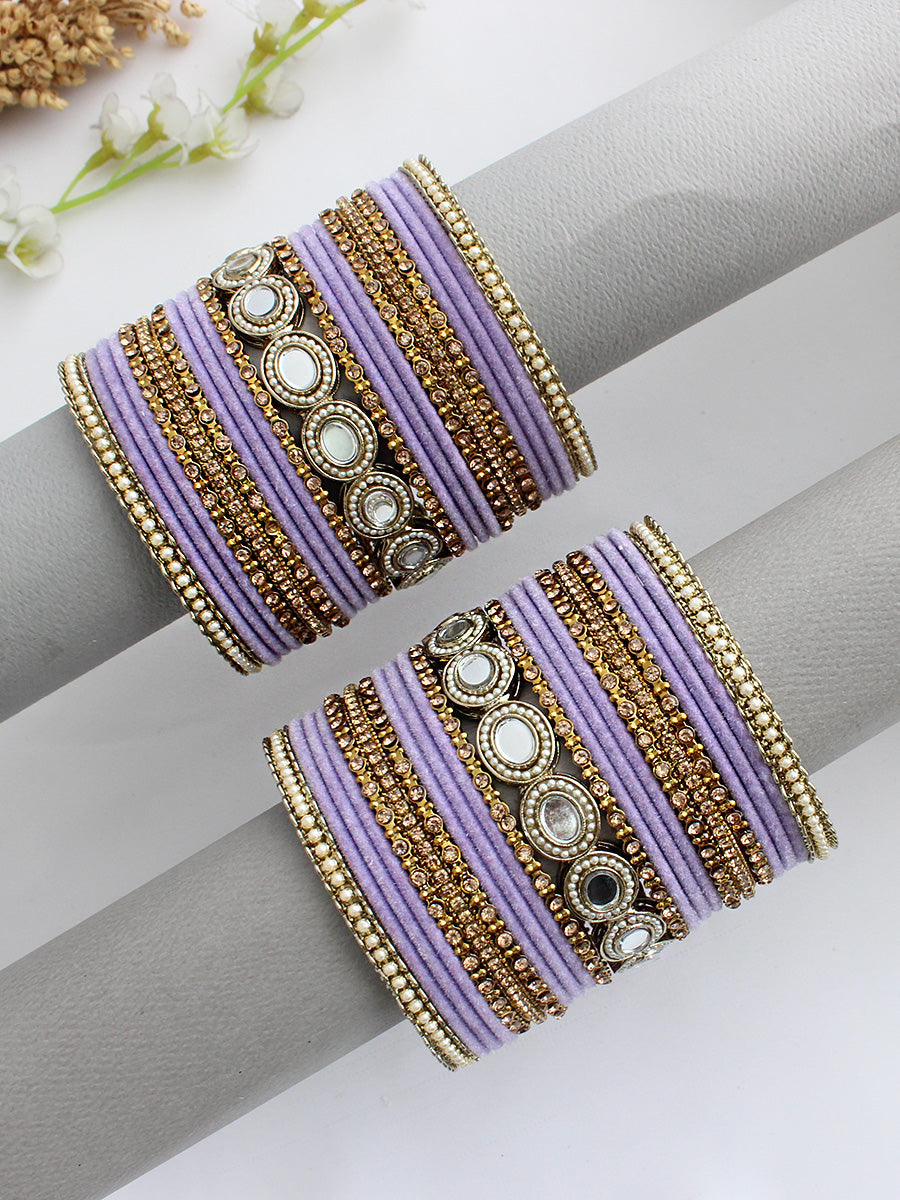 Jasmine Bangle Set / Stack-Lavender