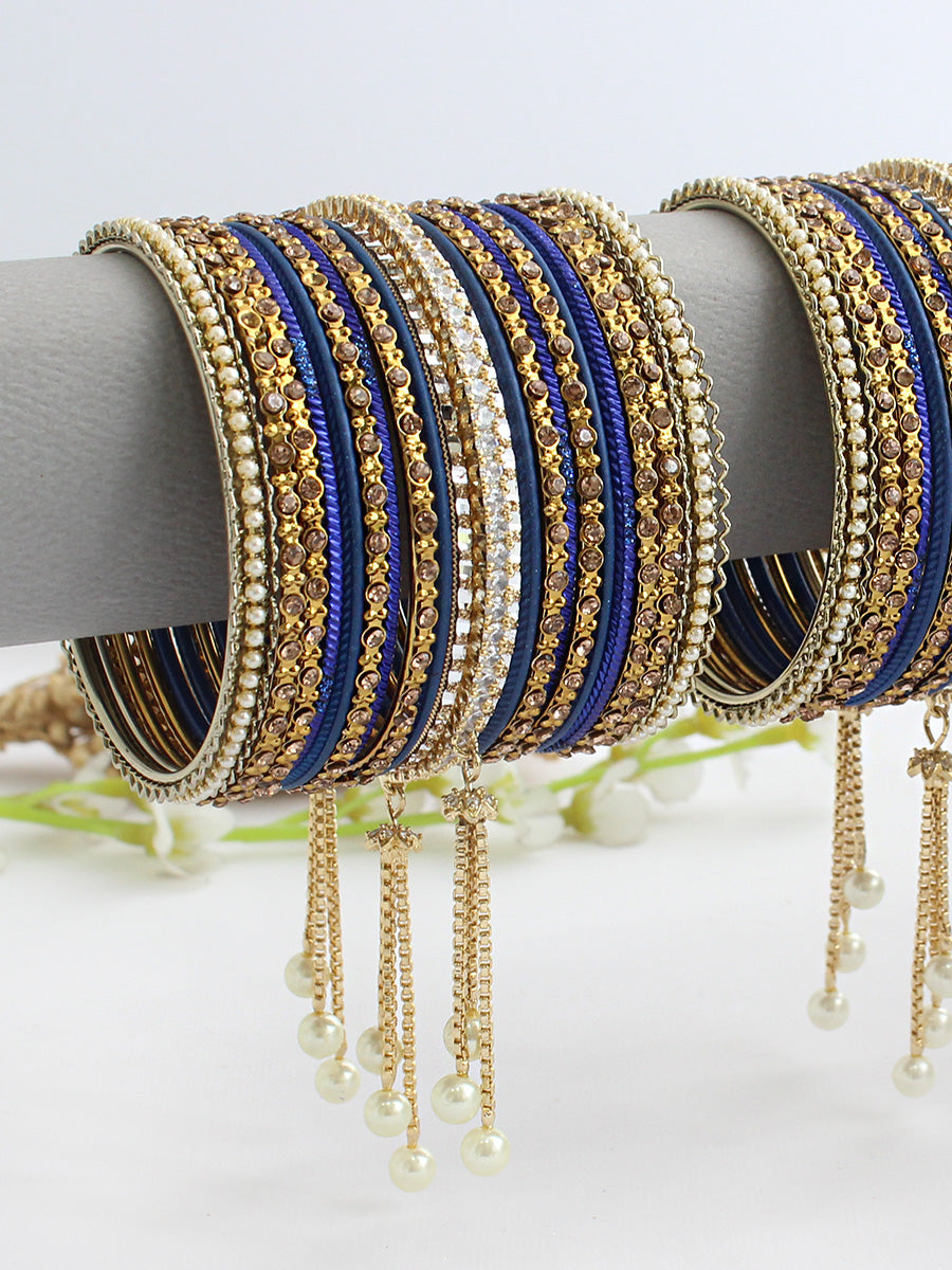 Rutvi Bangle Set / Stack-Blue